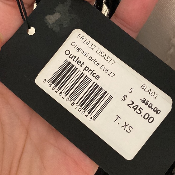 The kooples black dress size xs chiffon lace taffeta - Picture 8 of 10